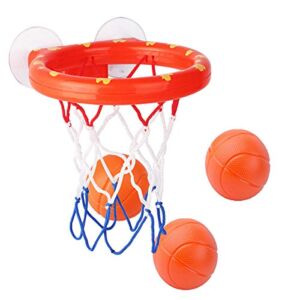 OBTANIM Bathtub Fun Basketball Hoop Balls Set Bathroom Shooting Game Toy for Toddler Kids Children Baby Bath Tub