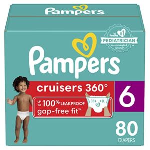 Pampers Diapers Pull On Cruisers 360° Fit Disposable Baby Diapers with Stretchy Waistband Enormous Pack (Packaging May Vary), Size 6, 80 Count