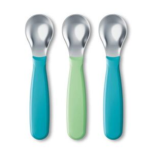 NUK Kiddy Cutlery Spoons, 3 Pack, 18+ Months Blue & Green