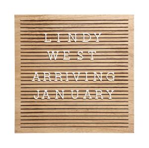 Pearhead Classic Wooden Letterboard for Home Décor, Baby Announcement or Pregnancy Announcement, Baby Keepsake Photo Sharing Prop, Milestone Moments Letterboard