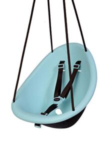Swurfer Kiwi – Your Child’s First Swing with Ergonomic Foam-Lined Shell Design, Blister Free Rope and 3-Point Safety Harness, Ages 9 Months and Up (Blue2)