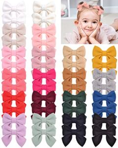 40PCS Baby Hair Bows Clips Felt Woolen Hair Accessories Hair Bows for Toddler Girls Infants Kids and Teens-2.8 Inches 20 Colors In Pairs