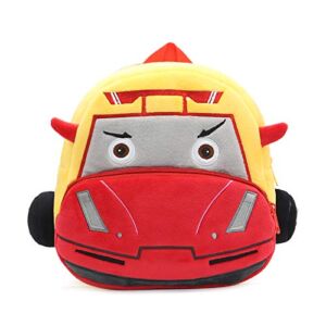 Cute Toddler Backpack Kid Bag Plush Cartoon Car Series Mini Travel Bag for Baby Girl Boy