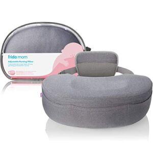 Frida Mom Adjustable Nursing Pillow – Customizable Breastfeeding Pillow for Mom + Baby Comfort with Back Support, Adjustable Wrap Around Waist Strap, Pockets for Heat Relief