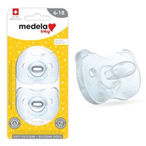Medela Baby Pacifier | 6-18 Months | Includes Sterilizing Case | 2-Pack | Soft Silicone | BPA-Free | Supports Natural Suckling | Blue