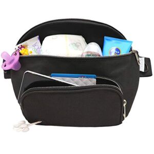 Suessie Fanny Pack Diaper Bag – Baby Changing Pad & Waterproof Wipes Pocket – Stroller Organizer with Universal Stroller Hooks – Mom Small Crossbody Bags – Waist Bag for Women – Dad Belt Bag