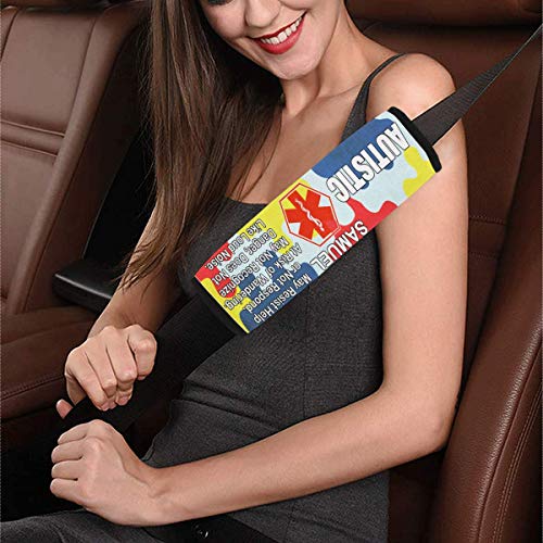 Autistic Personalized Name Seat Belt Cover for Kid Autism Awareness Seat Belt for Kid Medical Alert | The Storepaperoomates Retail Market - Fast Affordable Shopping