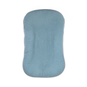 Muslin Baby Lounger Cover Soft Organic Cotton Slipcover Fits Newborn Lounger for Baby Boys and Girls (Blue)