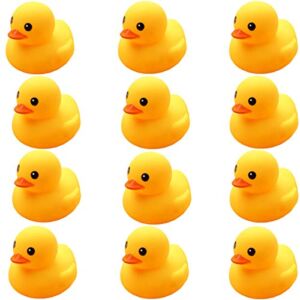 UMBWORLD Preschool Bath Toys Rubber Floating Squeaky Baby Wash Shower Toy for Toddlers Kids Party Decoration 12 Pcs (Yellow Duck)