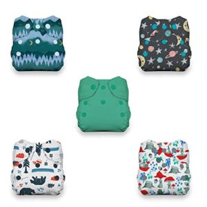 Thirsties Snap Natural Newborn All in One Cloth Diaper Package, Bundle of Adventure (Pack of 5)