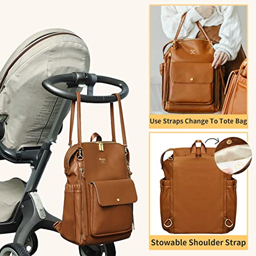 Diaper Bag Backpack Baby Diaper Bag for Girls and Boys by miss fong,Leather Diaper Bag Backpack Diaper Bag Purse with 13 Pockets Diaper Bag Organizer,Changing Pad,Stroller Straps,4 Insulated Pockets | The Storepaperoomates Retail Market - Fast Affordable Shopping