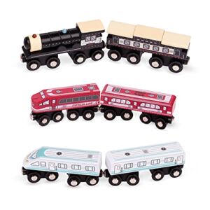Battat – Classic Trains – 6pc Wooden Railroad Set – Magnetic Toy Trains – Train Engines & Cars – Wooden Passenger Trains – 3 Years +