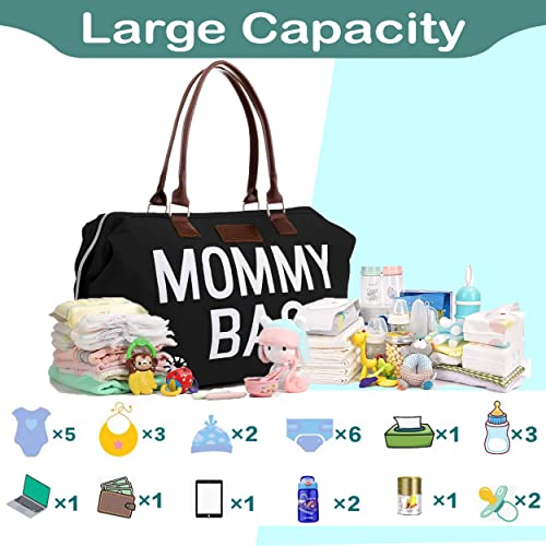 CHQEL Baby Diaper Bag, Mommy Bags for Hospital & Functional Large Baby Diaper Travel Bag for Baby Care (Black) | The Storepaperoomates Retail Market - Fast Affordable Shopping
