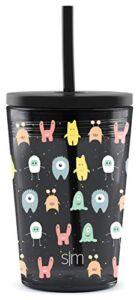 Simple Modern Toddler Cup Plastic BPA-Free Tritan Tumbler with Silicone Straw Lid | Reusable and Durable for Kids, Boys, Girls | Classic Collection | 12oz, Little Monsters