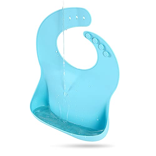 Silicone Bibs for Babies & Toddlers Set of 3, Silicone Baby Bibs for Boy and Girl, Adjustable Soft Waterproof Bibs | The Storepaperoomates Retail Market - Fast Affordable Shopping