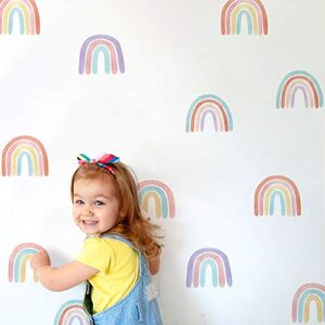 Rainbow Wall Decals for Girl Bedroom Kids Room Decor, Peel and Stick Wallpaper Rainbow Wall Stickers Mural Vinyl 36 Pcs