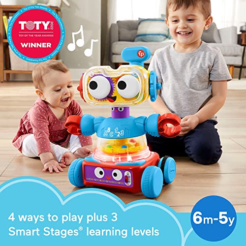 Fisher-Price 4-in-1 Robot Toy, Baby Toddler and Preschool Toy with Lights Music and Smart Stages Educational Content​ | The Storepaperoomates Retail Market - Fast Affordable Shopping