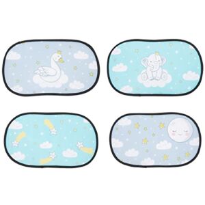 Car Sun Shade for Baby, 4 Cloud Designs with Carrying Bag (20×12 in, 4 Pack)