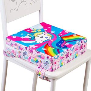 Toddler Booster Seat for Dining Table, Portable Increasing Cushion for Girls – Unicorn