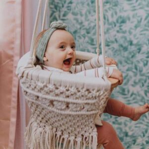 Handmade Macrame Baby Swing Natural Rope Hammock for Baby Macrame Swing Chair for Baby