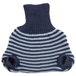 Organic Merino Wool Diaper Cover – Overnight Knit Diaper Cover for Fitted Cloth Diapers and Flats (EU 50-56 | 0-3 Months, Blue/Navy Stripes)