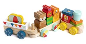KIDS PREFERRED World of Eric Carle The Very Hungry Caterpillar Wooden Train Set, 12 Pieces