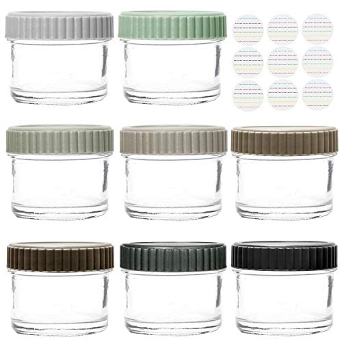 Youngever Glass Baby Food Storage, 4 Ounce Stackable Baby Food Glass Containers with Airtight Lids, Glass Jars with Lids, 8 Urban Colors (8 Sets) | The Storepaperoomates Retail Market - Fast Affordable Shopping