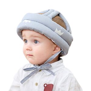 RUIXIB Infant Baby Safety Helmet Soft No Bumps Head Protective Hat Adjustable Head Cushion Bumper Bonnet for Crawling Walking, Crown, One Size