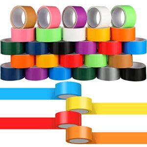 24 Rolls Duct Tapes, 10 Yards/Roll Multi Purposes Craft Tape No Residue, Tear by Hand Waterproof for Arts Crafts Tape, DIY Projects (Colorful, 2 Inch)
