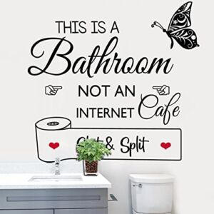 Home Stickers Funny Sarcastic Toilet Rules Bathroom Decor Signs This is Bathroom Not an Internet Cafe Home Art Wall Decor for Cafe Bar Pub Home Decorations