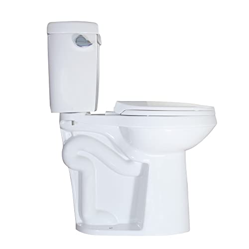 WinZo WZ5888 Elongated Two Piece Toilet with Extra Tall Bowl 21.25” Comfortable 1.28 GPF Side Flush White | The Storepaperoomates Retail Market - Fast Affordable Shopping
