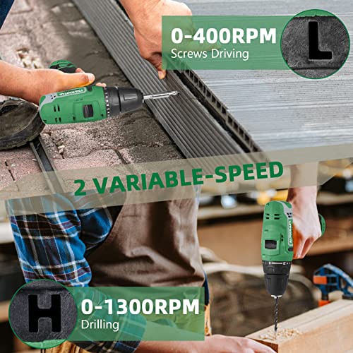 ALTOCRAFT Cordless Drill Driver 12V Max,Small Hand Power Drill Tool with Battery and Charger,20+1 Torque Setting, 3/8″Keyless Chuck,0-400/0-1300 Variable-Speed,Built-In LED Work Light for DIY Home Use | The Storepaperoomates Retail Market - Fast Affordable Shopping