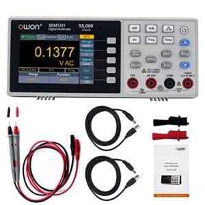 OWON XDM1241 Portable Digital Oscilloscopes Multimeter,3.5in Desktop Digital Multimeters Oscilloscope, 55000 Counts LCD True RMS Temperature Tester Meter for Instruments and Laboratories, Factories
