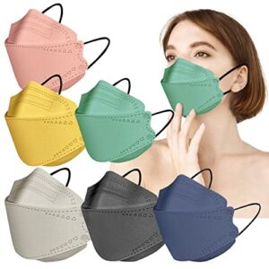 FONDIIA 60Pcs KF94 Face Mask 4-Layer 3D Design KF94 Mask Fish Type Filter Protection for Adult Safety Masks Disposable Colorful