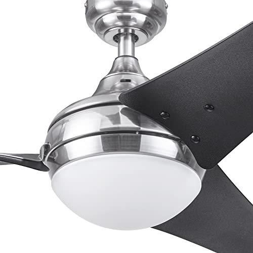 Honeywell Ceiling Fans Neyo – 52-in Indoor Fan – Contemporary Room Fan with Light and Remote Control – LED Ceiling Fan with High Performance Blades – Modern Ceiling Fan – Model 51803 (Brushed Nickel) | The Storepaperoomates Retail Market - Fast Affordable Shopping