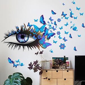 Inspirational Quotes Wall Decals for Women – Eye Lash Removable Butterflies Wall Sticker for Teen Girls Bedroom Wall Art Decal Vinyl Home Decoration Murals
