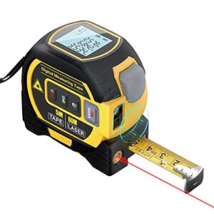Weytoll 3 in1 Laser Tape Measure, 16ft/5m Tape Measure Ruler 197ft/60m Laser Rangefinder LCD Display with Backlight Distance Meter Building Measurement Device Area Volumes Surveying Equipment