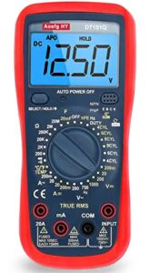 Multimeter，Professional Automotive Multimeter,AC DC Voltage Meter;Ohm,Ampere,Diode,Capacitance,Frequency,Temperature,hFE,LED Bulb,Transistor,Automobile Engine-Dwell (Closed Angle), Duty% Measurement.