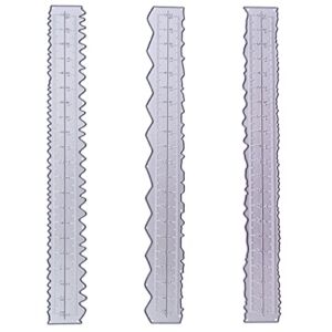 JHGCVX 3 Pieces 8.4 Inches Metal Irregular Edges Ruler Deckle Edges Ruler Measuring Embossing Cutting Dies Paper Tearing Ruler for Card Making Scrapbooking Craft Decor School Office DIY Tools