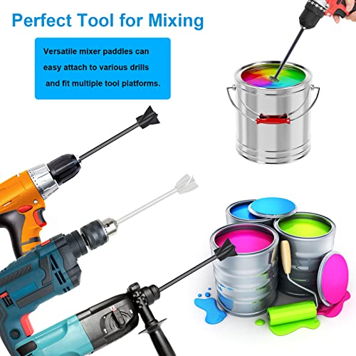 Paint Mixer for Drill, Boyistar 6 Pcs Reusable Epoxy and Resin Mixer Attachment Paddle to Mix Epoxy Resin, Paint, Ceramic Glaze for Reduce Bubbles with 10 Disposable Gloves | The Storepaperoomates Retail Market - Fast Affordable Shopping