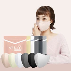 [25pcs] VIUUM Deluxe Korean Face Color Mask– Soft and Durable Korea Face Mask for Adults – Bird Beak type 2D 4-Layer Protective Filter 6Color – Ideal Fit for Comfortable Wear (Black-Large)