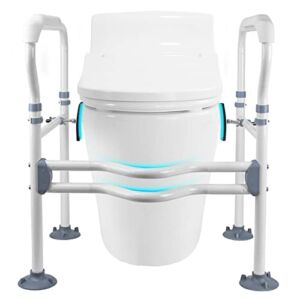 WinzTsi Toilet Safety Rails, Bathroom Safety Frame for Elderly, Pregnant, Disabled, Adjustable Height