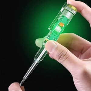 2 PCS Voltage Sensitivity Compact Pen Dual Color LED Traffic Light – 24-250v, Electrical Tester Pen Screwdriver