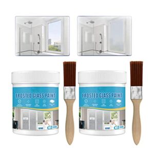 JZX Door and Window Shading Frosted Glass Paint, Frosted Glass Spray Paint, Frost Spray Paint for Glass, Waterproof & UV Resistant Matte Hazy Frost (2pcs)
