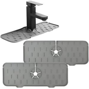 2 pcs Faucet Handle Drip Catcher – Silicone Faucet Splash Catcher Tray – Kitchen & Bathroom Faucet Sink Splash Guard