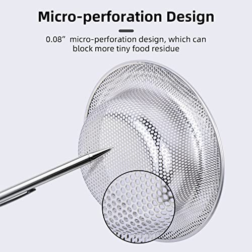 Sunacy 3 Pack Kitchen Sink Strainer, Kitchen Sink Drain Basket with Handle, Stainless Steel Mesh Sink Strainer with Large Wide Rim 4.5″ Diameter, Suitable for Most Sink Drains and Dishwasher Safe | The Storepaperoomates Retail Market - Fast Affordable Shopping
