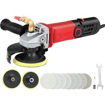 VEVOR Wet Buffer / Polisher, Variable Speed 8 pcs Kit, Extra 4″ & 5″ Diamond Polishing Pads , Buffing Machine w 59″ Pipe Adapter & Splash Shield, Concrete Stone Tool for Granite/Marble Countertop CE | The Storepaperoomates Retail Market - Fast Affordable Shopping