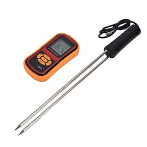 Hay Moisture Meter, 5% to 30% Digital LCD Grain Moisture Meter 41cm Smart Sensor Use Probe Humidity Tester Portable Water Content Analyzer for Cereal Straw Corn Wheat Rice Bean Wheat Bran