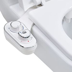 FOOFOO Bidet Attachment for Toilet Self Cleaning Dual Nozzle Sprays Hot & Cold Water – Non Electric Fresh Water Sprayer