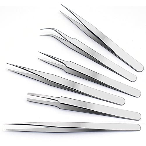 6PCS Precision Tweezers Set, Premium Anti-Static Stainless Steel ESD Tweezers Set Kit for Electronics, Sodlering, Jewelry, Craft, Laboratory Work, DIY | The Storepaperoomates Retail Market - Fast Affordable Shopping